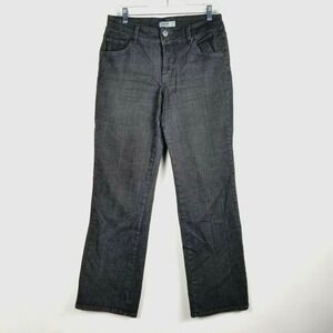 Jean‎ Star Women's Size 12 Black Straight Leg Denim Pants Rear Pocket Flaps